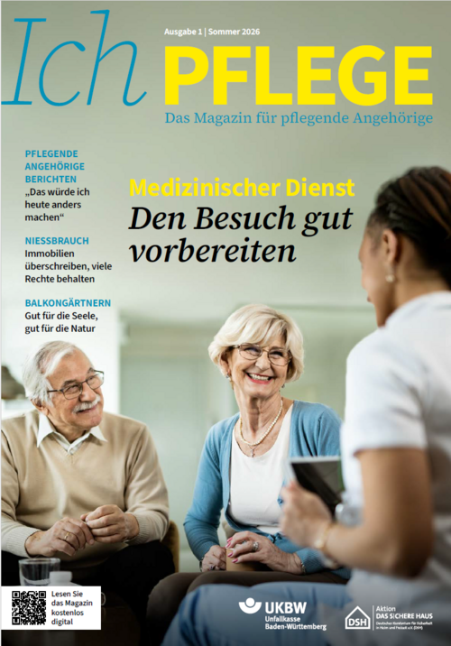 Coverseite der Pflegezeitschrift "Ich pflege"