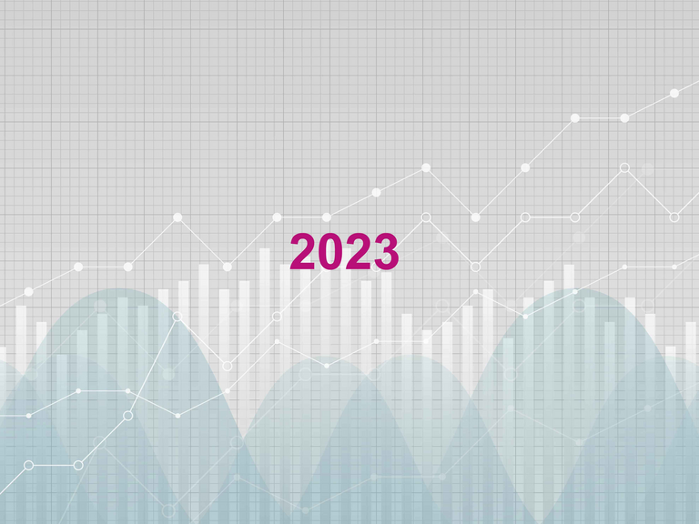 Statistiken zieren das Wort Jahresbericht 2023