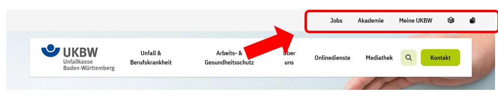 Screenshot der Navigation dieser Webseite